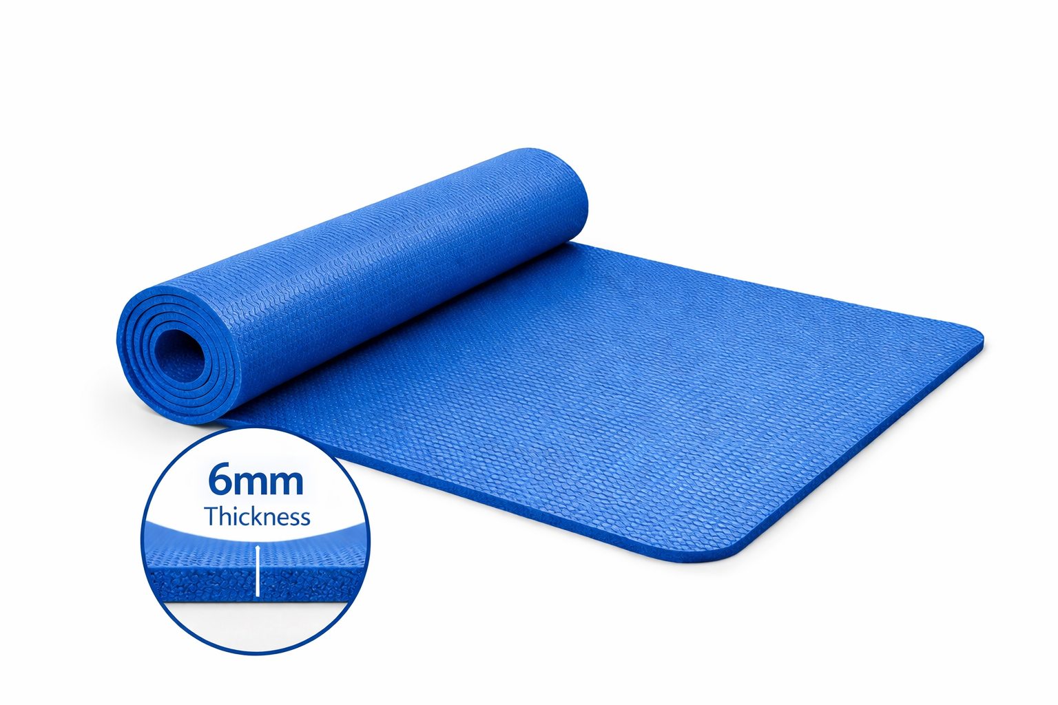 Non-Slip Yoga Mat – 6mm Exercise Fitness Mat Blue